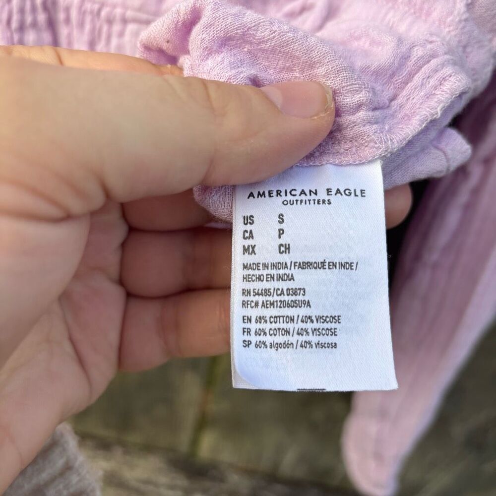 American Eagle Light Purple Wrap Long Sleeve Top Small - Picture 4 of 5